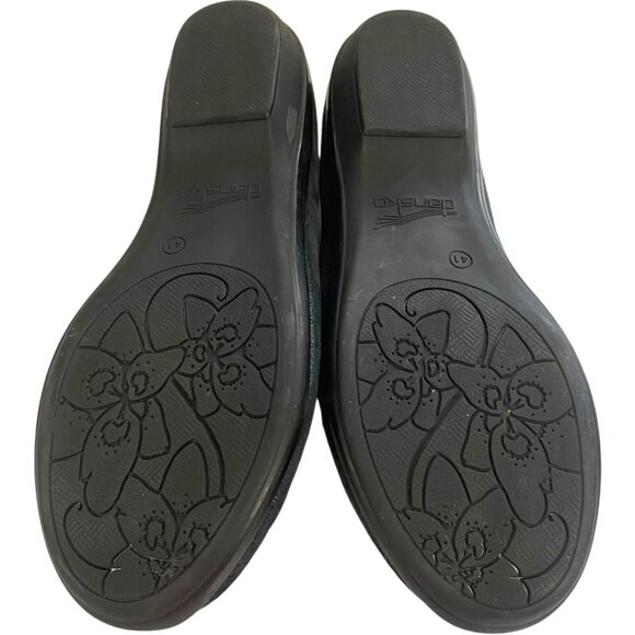 Dansko "Olena" Blue Glitter Leather Loafer Slip On Career EU 41 US 10.5-11 - Picture 8 of 13